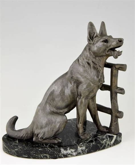 Art Deco German Shepherd Dog Bookends By Carvin 1930 France At 1stdibs