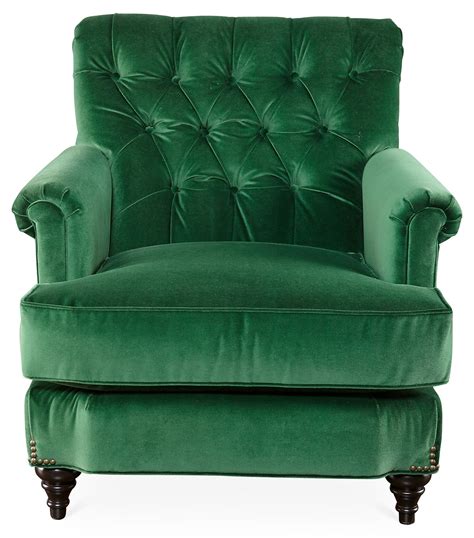 Green Velvet Tufted Chair Chairsb