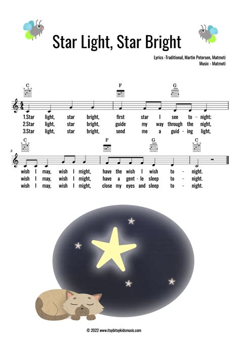 Star Light Star Bright Sheet Music With Chords And Lyrics