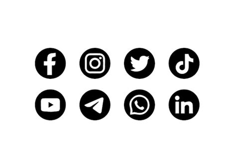 Logotipo De Redes Sociales Y Conjunto De Iconos Vector Premium