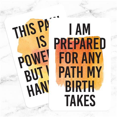 Birth Affirmations 16 Cards For Positive Childbirth Natural Labor