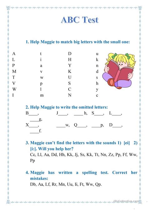 Abc printable worksheet for kindergarten 101 printable. ABC Test - English ESL Worksheets for distance learning ...