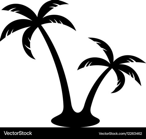 Palm Trees Black Silhouette Royalty Free Vector Image