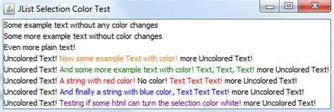 Java Swing Setting Selected Text Color With Html Itecnote
