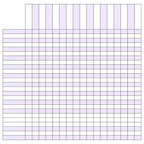 Printable Column Chart