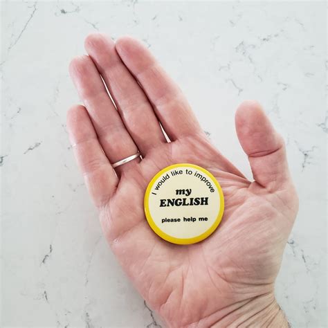 Vintage Pin Improve My English Pin Button Apprendre Etsy