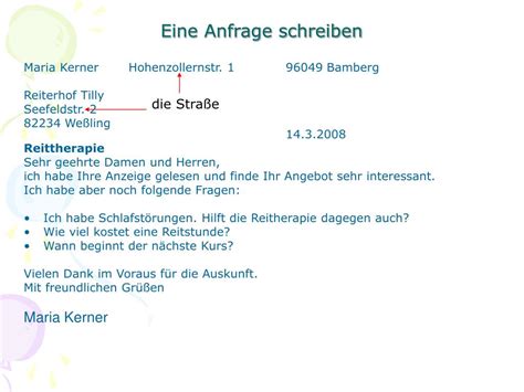 Vorlagen für das schreiben einer anfrage. PPT - Eine Anfrage schreiben PowerPoint Presentation, free ...