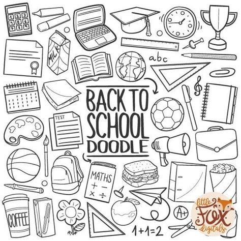 School Doodle Vector Icon Learning Friends Teacher Back To School