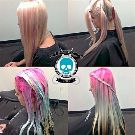 By Hairgodzito Vibrant Hair Colors Funky Hairstyles Rainbow Hair