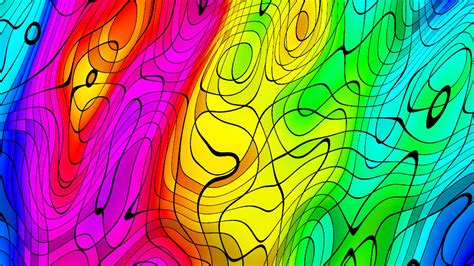 Download Wallpaper 1920x1080 Patterns Lines Wavy Colorful Bright