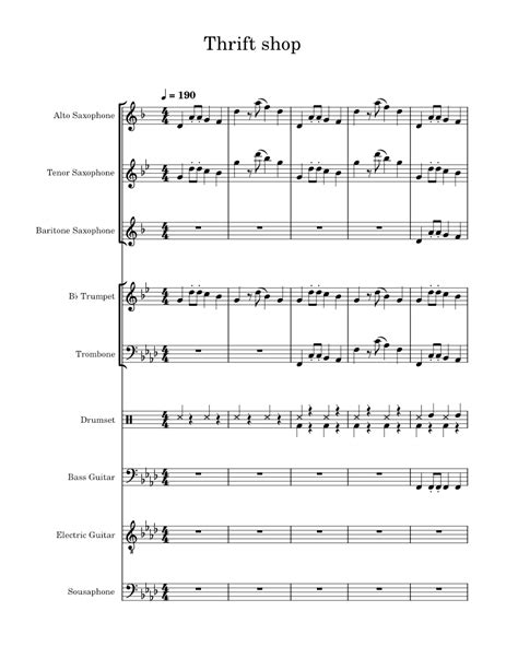 Thrift Shop Macklemore And Ryan Lewis Thriftshop Sheet Music For