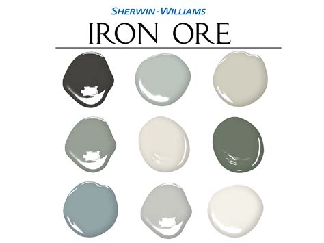Iron Ore House Paint Palette Sw 7069 Graphic By Concept Colors