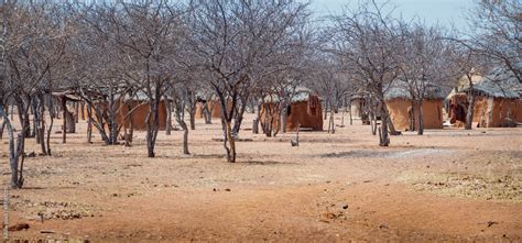 Round Wooden Huts In The Village Of Himba Tribe Namibia Traditional