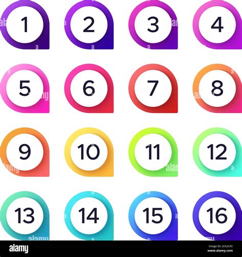 Colorful Numbers Vector Set Of Number Pointer Stock Vector Image And Art