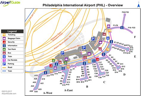 Philadelphia Philadelphia International Phl Airport Terminal Map