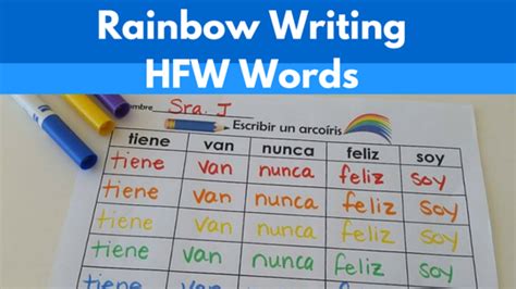 Rainbow Writing Hfw Words Plabras De Uso Frecuente