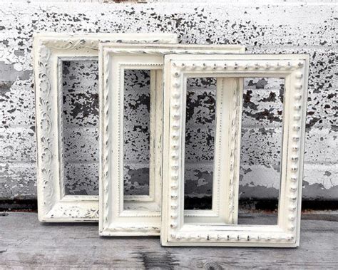 Set Of Three 4 X 6 Ornate Picture Frames Distressed Shabby Chic 4x6