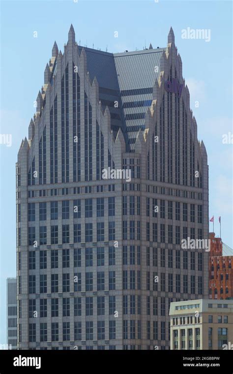 The Ally Detroit Center In The Financial District Of Downtown Detroit