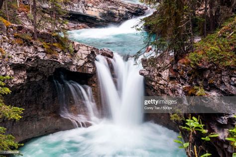 Waterfall In Banff National Park High Res Stock Photo Getty Images