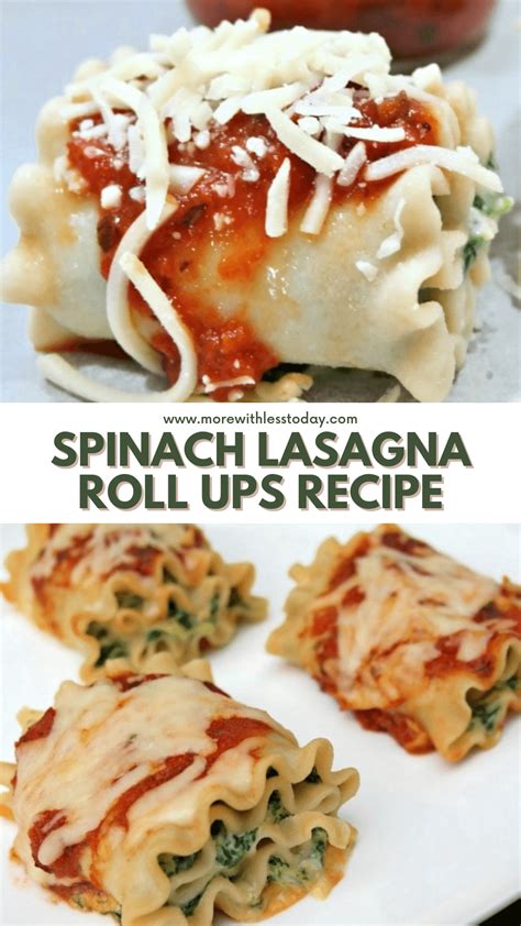 Spinach Lasagna Roll Ups Recipe