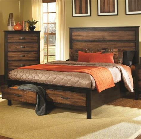 Rustic Wooden Bed Frame King Fasshield