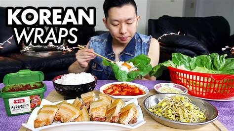 Korean PORK BELLY WRAPS Mukbang Bossam Storytime Korean Mukbang Eating Show 보쌈 YouTube