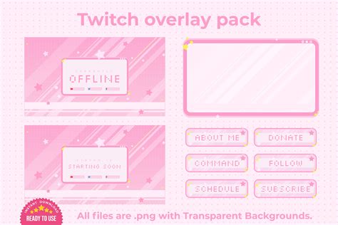 Cute Pink Twitch Overlay Stream Package Gráfico Por Imranart · Creative