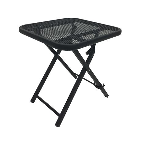 On online furniture stores, you can find tables for different uses. Garden Oasis Mesh Metal black Square folding side table *Limited Availability | Shop Your Way ...