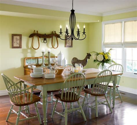 Refurbished painted spindle back country style kitchen dining chairs paris grey. Dining Room before and after Modern Country Style ...