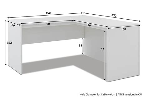 Lizette L Shaped Table L150 White Study Desks And Conference Tables