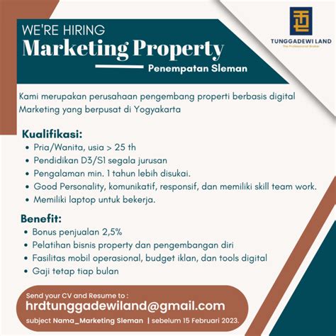 Lowongan Kerja Marketing Property Di Tunggadewi Land Property