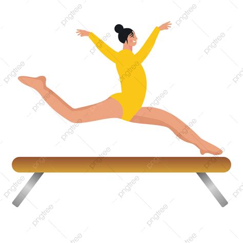 Balance Beam Vector Png Images Gymnastics Balance Beam Jump