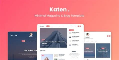 Katen Minimal Blog Magazine HTML Template Review Download New Themes