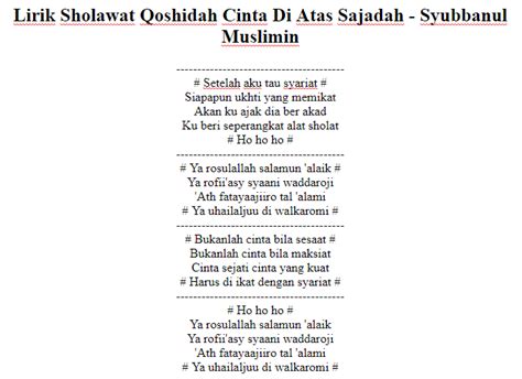 Lirik Lagu Habib Syech Ya Rasulullah Salamun Alaik - Audit Kinerja