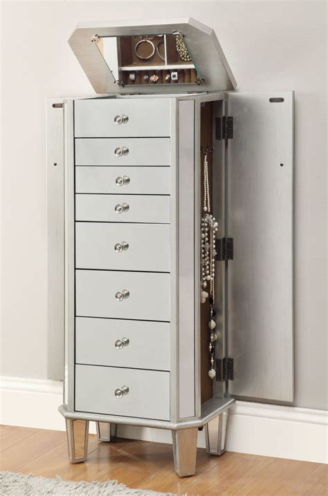 903808 Antique Silver Jewelry Armoire From Coaster 903808 Coleman