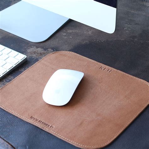 Personalized Fine Leather Mouse Pad Mousepad Office Desk Pad Etsy
