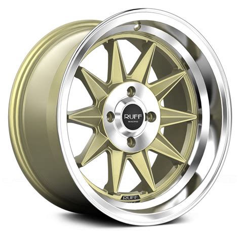 Ruff Racing® R358 Wheels Gold With Machined Center And Lip Rims