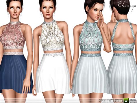 Embellished Short Dress Custom Mesh By Me 4 Recolorable Parts Found