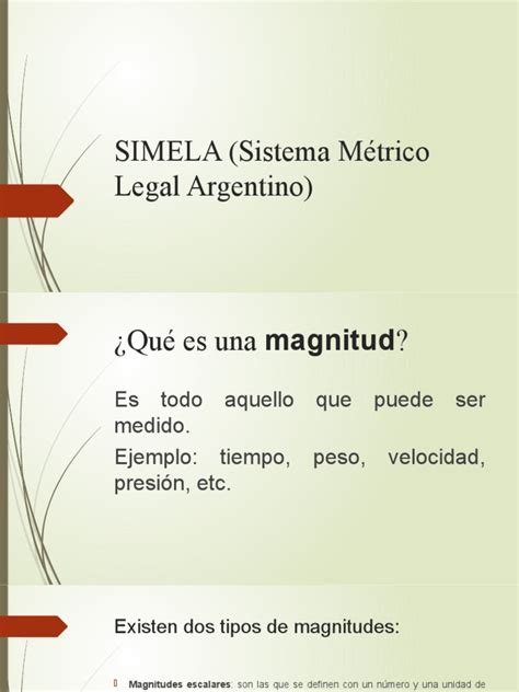 1 Simela Sistema Métrico Legal Argentino Pdf Sistema