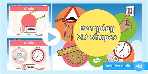 Everyday 2d Shapes Audio Powerpoint Teacher Made Twinkl
