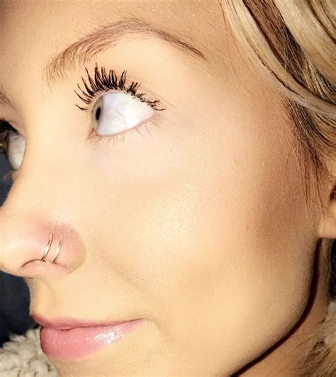 Double Hoop Nose Ring For SINGLE Piercing Silver Etsy Nosering