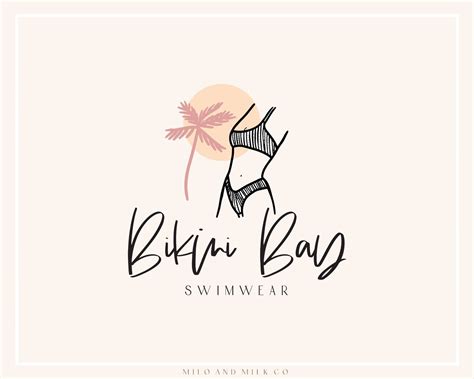 Summer Swimwear Logo Tropical Logo Photography Logo Ocean Wave Logo