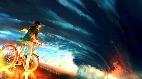 Sfondi Ragazzi Into The Storm By Yuume Bici Fantasy Cielo X