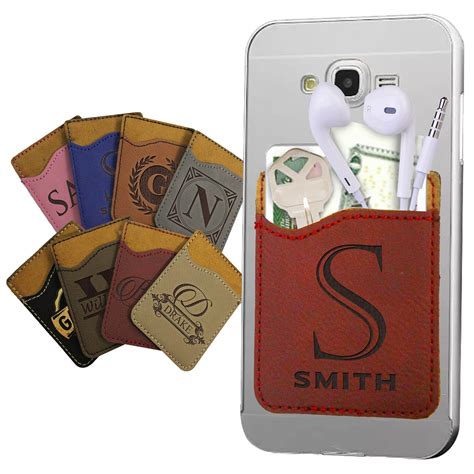 Personalized Cell Phone Card Holder Stick On Wallet Stick On Etsy
