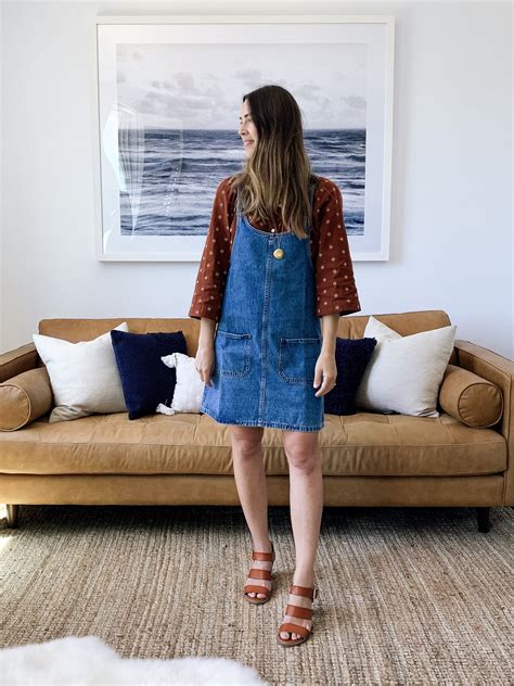 7 Ways To Wear A Denim Jumper Natalie Borton Blog Denim Jumper Outfit Jumper Dress Outfit
