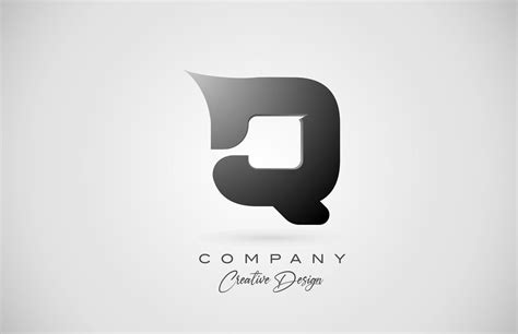 Alphabet Letter Q Icon Logo In Black Gradient Creative Design For