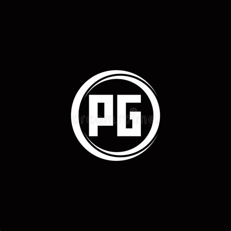 Pg Logo Initial Letter Monogram With Circle Slice Rounded Design