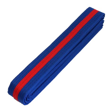 Martial Arts 15 Wide Karate Taekwondo Double Wrap Blue With Red