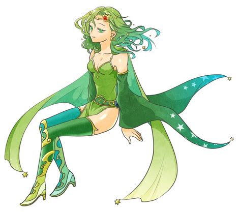 Rydia Ff4 Final Fantasy Final Fantasy Iv Highres 1girl Aged Up Breasts Cleavage Closed
