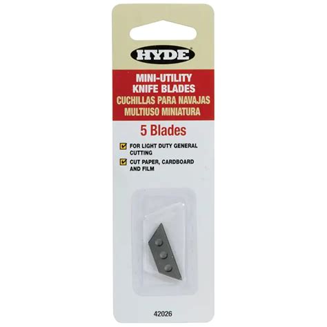 Hyde Tools 42026 Hyde Replacement Mini Top Slide Utility Blades 5 Pack